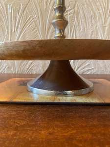 Ensemble de 2 présentoirs à gâteaux à 2 niveaux avec assiettes en bois présentoir à gâteaux décoratif de fête de mariage à vendre - Product Image 5