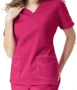 Medische Scrub Verpleegkundige Uniform Top Met Halve Mouwen, V-Hals En Zakken Medisch Uniform Voor Vrouwen Met Aangepaste Maat En Kleur