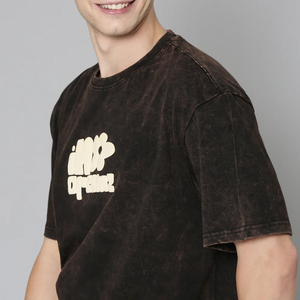 Unisex Acid Washed Casual <b>T</b>-<b>Shirts</b> Custom Bulk Personalized Streetwear Plus Size Logo <b>Sequined</b> Decoration 100% Cotton - Product Image 3