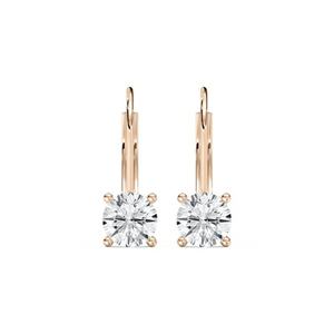 Pendientes de Oro Puro de 14k con Diamante Cultivado en Laboratorio con Certificado Gai, Corte Esmeralda, 0.25ct, Claridad EF/VS, Diseño Interior y Exterior - Product Image 5