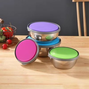 Thép không gỉ thực phẩm lưu trữ Box Set với Silicone nắp bị rò rỉ bằng chứng bữa ăn <span class=keywords><strong>Prep</strong></span> container cho bữa ăn trưa salad và đồ ăn nhẹ - Product Image 4