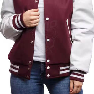 ออกแบบแจ็คเก็ตเลตเตอร์แมนของคุณเอง แจ็คเก็ตเลตเตอร์แมนคุณภาพสูงสำหรับผู้หญิง แจ็คเก็ตเลตเตอร์แมน MOQ ต่ำ - Product Image 5