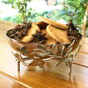 Designer Decorative <b>Bowl</b> Handmade Golden Flower Shape Dry Fruits Chocolate Serving <b>Bowl</b> for Kitchen Used <b>Bowl</b> <b>With</b> <b>Lid</b> - Product Image 2