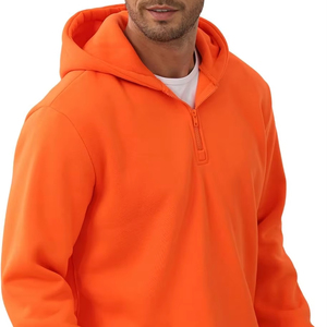 Sudadera con Capucha de Invierno para Hombre, Cierre de Cremallera de un Cuarto, Felpa Suave, Transpirable, Cálida, Elástica, Diseño Moderno, Costuras Resistentes - Product Image 1