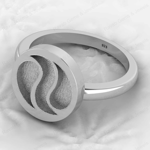 925 Sterling Silver Yin Yang Symbol Blank Bezel Semi Mount Setting <b>Ring</b> Good <b>for</b> Resin <b>Ashes</b> Work Keepsake Breastmilk Jewelry - Product Image 5