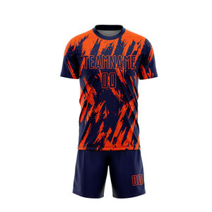 Conjunto de Uniformes de Fútbol Personalizados al por Mayor, Nuevo Diseño, Camiseta y Pantalones Cortos de Fútbol para Hombre, Conjunto de Camisetas de Fútbol de Poliéster de Secado Rápido y Económico - Product Image 2