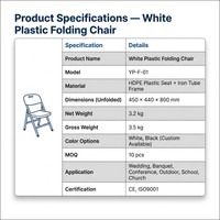 Chaise pliante commerciale robuste en plastique, portable, blanche, pour hôtel, salle à manger, salon, événement, fête, mariage - Meilleures ventes