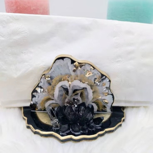 Soporte para pañuelos de resina epoxi, soporte decorativo para pañuelos hechos a mano para comedor, cocina, servilletas, caja de almacenamiento - Product Image 3