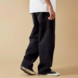 Pantalones vaqueros holgados con bordado de logotipo de alta calidad, pantalones vaqueros pesados lavados a la moda para hombre, pantalones vaqueros rectos de alta calidad para hombre - Product Image 4