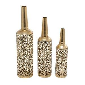 Gold Metal Contemporary Planter <b>Set</b> of <b>3</b> Fine Quality with Modern Designed & Top Quality Metal Made for Floor Flower Decoration - Product Image 1