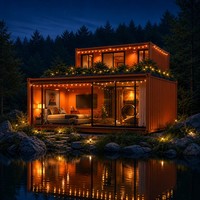 Maison conteneur extensible modulaire préfabriquée, mini-maison de luxe autonome de 20 pieds ou 40 pieds pour Airbnb et usage en extérieur