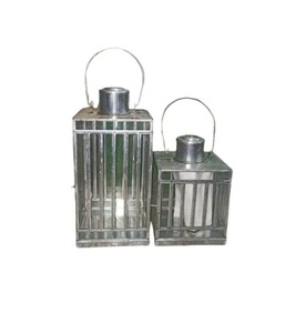 Juego de farolillos colgantes de hierro de alta calidad de 2 piezas con acabado pulido para decoración del hogar farolillos colgantes de Metal - Product Image 6