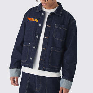 Chaqueta de Mezclilla Oscura Informal de Invierno para Hombre, Personalizable, Corte Recto, Mezcla de Poliéster/Algodón, Transpirable, Ecológica, Estilo Vintage - Product Image 4