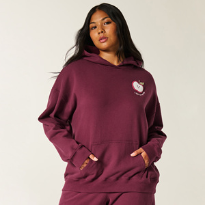Sweat à capuche imprimé bouffant personnalisé surdimensionné pour femmes, pull lourd Streetwear à la mode, 100% coton, décontracté sur le devant, hiver - Product Image 1