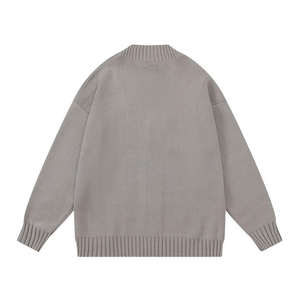 V Neck Sweater Men <b>Thick</b> Oversize Solid Colour Men Blank Long Sleeve Knit Button up <b>Cardigan</b> Mens Sweater - Product Image 5