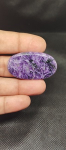 พลอยชารอยต์สีน้ำตาลธรรมชาติทรงหลังเบี้ยขัดเงาสำหรับทำเครื่องประดับ - Product Image 5