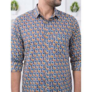 Chemise décontractée pour homme en coton imprimé à manches longues, respirante, en popeline ou tissu Oxford, motif floral ou à pois, offre ODM - Product Image 2