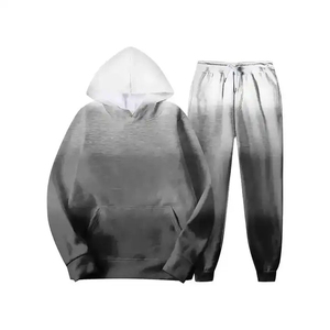 Ensemble pantalon de survêtement et sweat à capuche avec broderie pour hommes, délavé au soleil et à l'acide, pantalon évasé, joggers et survêtement à logo OEM - Product Image 6