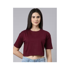 T-shirt court élégant pour femmes, en coton doux, à manches courtes, pour un style décontracté au quotidien - Product Image 5