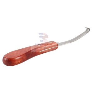 Cuchillo de pezuña veterinario con mango de madera Cuchillo de pezuña reutilizable de doble filo - Product Image 3