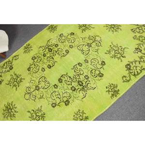 Tapis turc vintage 3.7x6,6 pieds vert Patchwork Design classique grande surface tapis en laine support en Latex pour couloir chambre tapis - Product Image 5