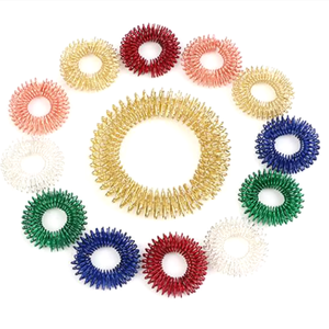 Anillo y pulseras para masaje de dedos Fidget, anillos Fidget para aliviar la <span class=keywords><strong>ansiedad</strong></span>, <span class=keywords><strong>acupuntura</strong></span>, masajeador de dedos, anillos sensoriales puntiagudos - Product Image 1