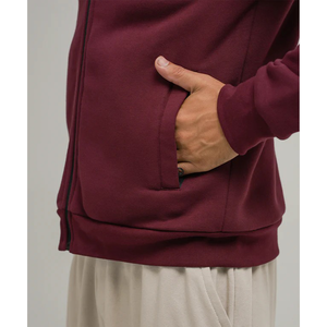 OEM Sweat à capuche doublé en polaire Sherpa personnalisable pour hommes Sweat à capuche avec fermeture éclair pour hommes Poches latérales Streetwear d'hiver décontracté - Product Image 6