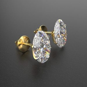 Avarta Jewellery 14K y 18K Oro 2 quilates Oval Lab Grown Diamond Stud Pendientes - Product Image 1
