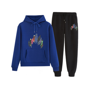 Ensemble de survêtement d'hiver unisexe en coton 100% de qualité supérieure, deux pièces, style streetwear, avec logo personnalisé et fermeture à cordon - Product Image 3