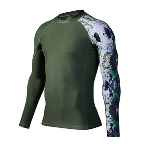 Customizable Men's long Sleeve Compression BJJ Rashguard Logo Gradient Color Breathable Quick Dry MMA Jiu Jitsu Top No-Gi - Product Image 2