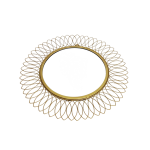 Espejo decorativo de mimbre hecho a mano para decoración de pared, colgante de madera de estilo nórdico para el hogar y la sala de estar - Product Image 2