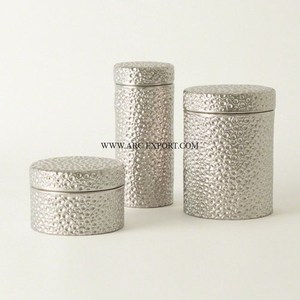 Set of 3 White Powder Coated Table Decorative Kitchen <b>Tea</b> Sugar and Coffee Pots With Wooden Handles New Arrival Kitchen Tin Pots - Product Image 5