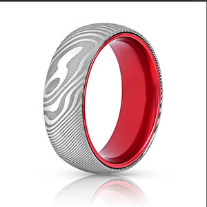 2022 nuevo anillo de acero de Damasco más vendido de moda joyería de acero inoxidable ligera y barata - Product Image 1