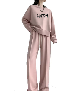 ชุดวอร์มผ้าฝ้ายเทอร์รี่สำหรับผู้หญิงชุดครอปโอเวอร์ไซส์ชุด2ชิ้นเสื้อวอร์มผ้าฝ้าย100% ออกแบบโลโก้ได้ตามต้องการสำหรับฤดูหนาว - Product Image 6