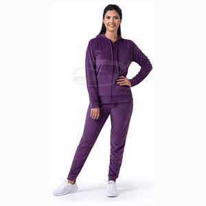 Ensemble de survêtement 2 pièces pour femmes poids lourd personnalisé sweat à capuche zippé à manches longues pantalons de survêtement écologique grande taille veste d'hiver chaude - Product Image 1