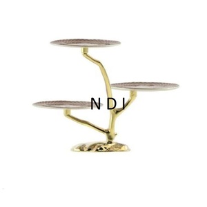 Cup Cake Postre Server Metal Stand Estilo lujoso Acabado dorado Aluminio Metal Cake Stand Elegante Cake Stand - Product Image 1