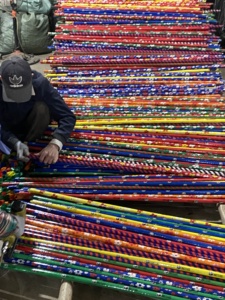 2024 meilleure vente en bois balai bâton Panda couleur conception 120cm PVC enduit balai poignée nettoyage pelle à poussière sol vadrouille en plastique - Product Image 5