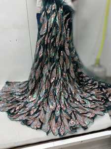 Tissu de filet de bordure de séquence de matériel de robe de conception moderne de qualité supérieure disponible au prix de gros de l'Inde - Product Image 3