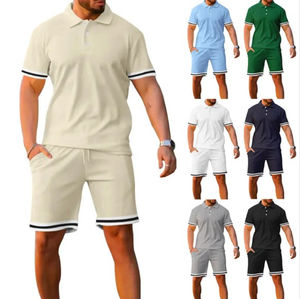 Ensemble short d'entraînement d'été personnalisé pour hommes Sweat en coton respirant avec t-shirt pour les activités de plein air - Product Image 3