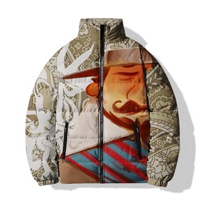 แจ็กเก็ตปลาปักเป้าพิมพ์ลายมีซิปสำหรับผู้ชายแจ็กเก็ตฤดูหนาวสีตามสั่ง - Product Image 3