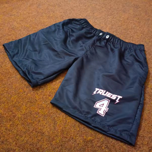 Pantalones cortos cortavientos para hombre High Street Gym, venta al por mayor, pantalones cortos de nailon holgados personalizados para niño, pantalones cortos impermeables para playa, estampado elástico sólido - Product Image 1