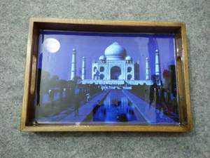 Wholesale Modern Contemporary Horizontal Checkered Wood Breakfast <b>Tea</b> Serving <b>Trays</b> for Weddings and Diwali Festivities - Product Image 6