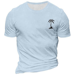 Camiseta de manga corta en blanco informal personalizada de peso pesado de alta calidad de gran tamaño 100% algodón Vintage lavado con ácido camisetas para hombre - Product Image 4