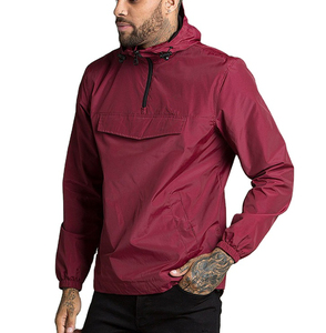 Chaqueta Anorak de Lona Impermeable y Transpirable con Capucha y Media Cremallera para Hombre, Tallas Grandes, Estilo Casual de Invierno, Venta al por Mayor - Product Image 1