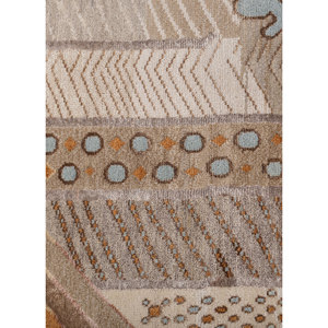 Manchaha Luxury Ivory Hand Knotted Wool Bamboo Silk Rug Geometric Modern Design Plush <b>Washable</b> Carpet for Home for - Product Image 3