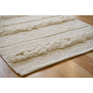 Factory Supply 100% Natural Wool Striped Rugs Handwoven Cotton <b>Sets</b> for Modern Home Decor Prayer Room <b>Bathroom</b> Kitchen Use - Product Image 5
