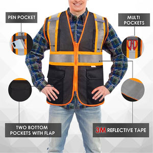 Chaleco de Seguridad de Algodón Transpirable de Alta Visibilidad para Trabajo Diurno/Nocturno, Ajuste Ajustable, Certificado EN, Equipo Reflectante - Product Image 3