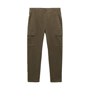 Pantalon cargo en sergé de coton robuste pour hommes, coutures doubles, travail intensif et utilitaire en plein air, pantalon décontracté - Product Image 1