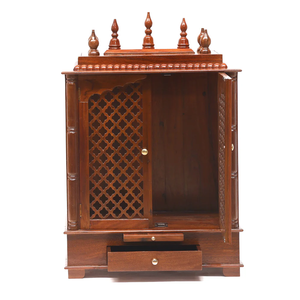 Mango Wood Customized Handmade Premium Wooden Temple Cabinet Handmade Home <b>Mandir</b> Hindu Prayer Furniture Living Room KA836 - Product Image 1