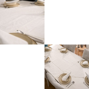 Juego de camino de mesa blanco 100% algodón de 2 piezas con patrón de flores 1 camino triangular 50x150cm y 1 camino rectangular 50x150cm - Product Image 6